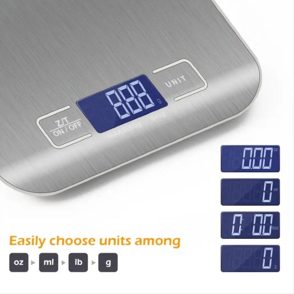 Necano inc Kitchen Scale, 5kg/11lb Stainless Steel Digital Scale, Food Scale, Waterproof Gram Scale, Kitchen electronic scale