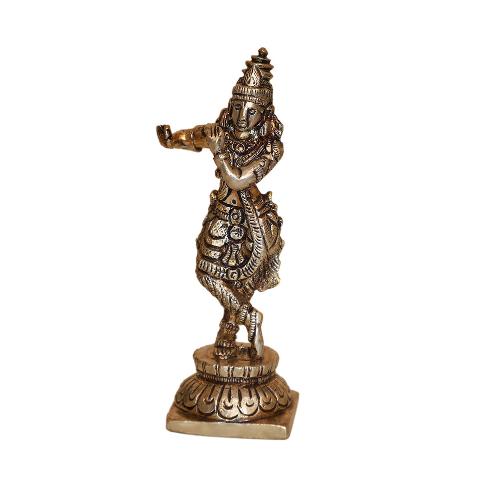 Cottage Handicraft ,Silver Plated Krishna Ji with Free Elephant Gift