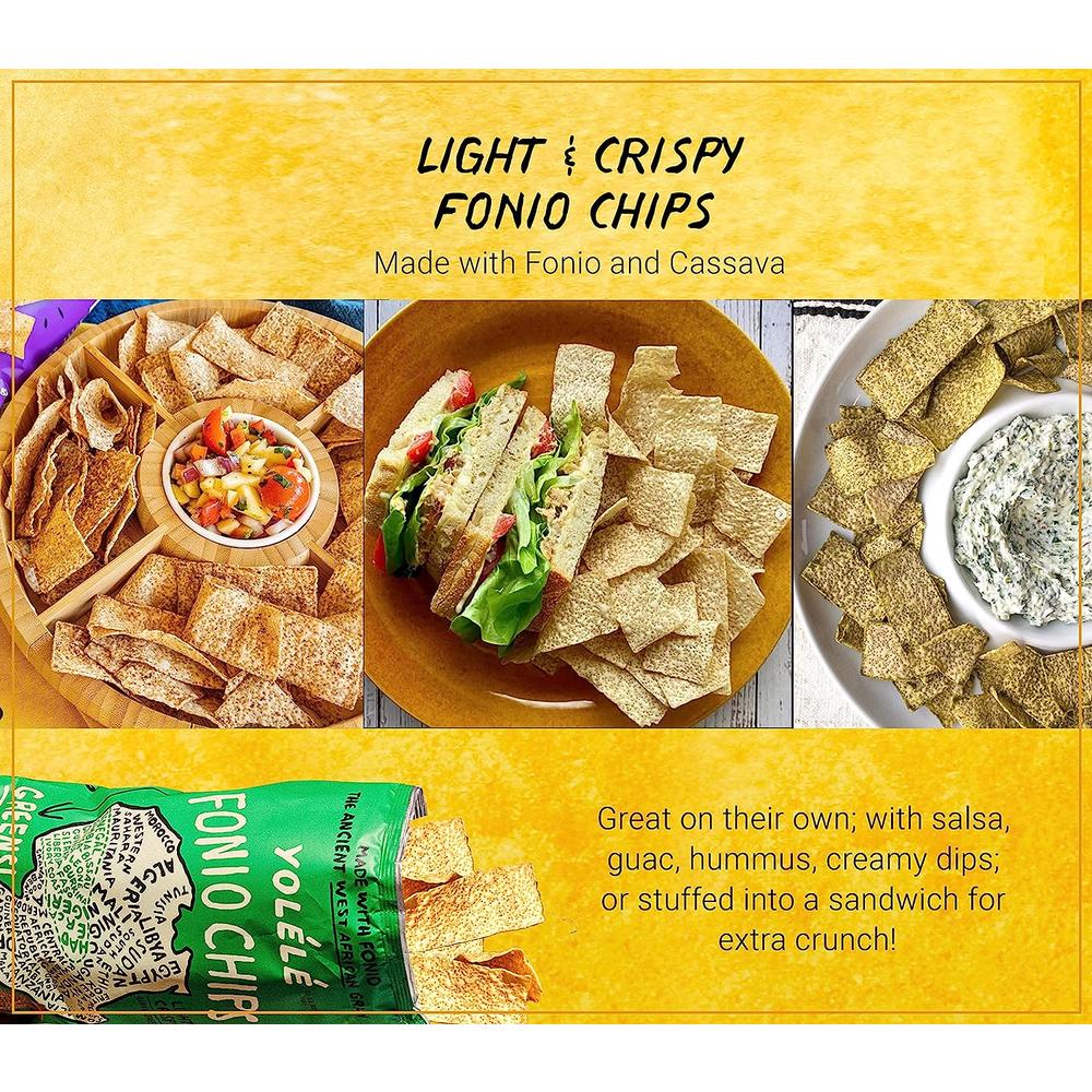 YoleleFoods Yolele Fonio Chips African Supergrain Healthy Whole Grain Gluten-Free Snack Potato-Free Chips Vegan Kosher Non-GMO Zero...