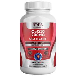 OPA NUTRITION OPA Coenzyme Pills Supplement, Ubiquinone, Coq10 200mg - 60 Ct