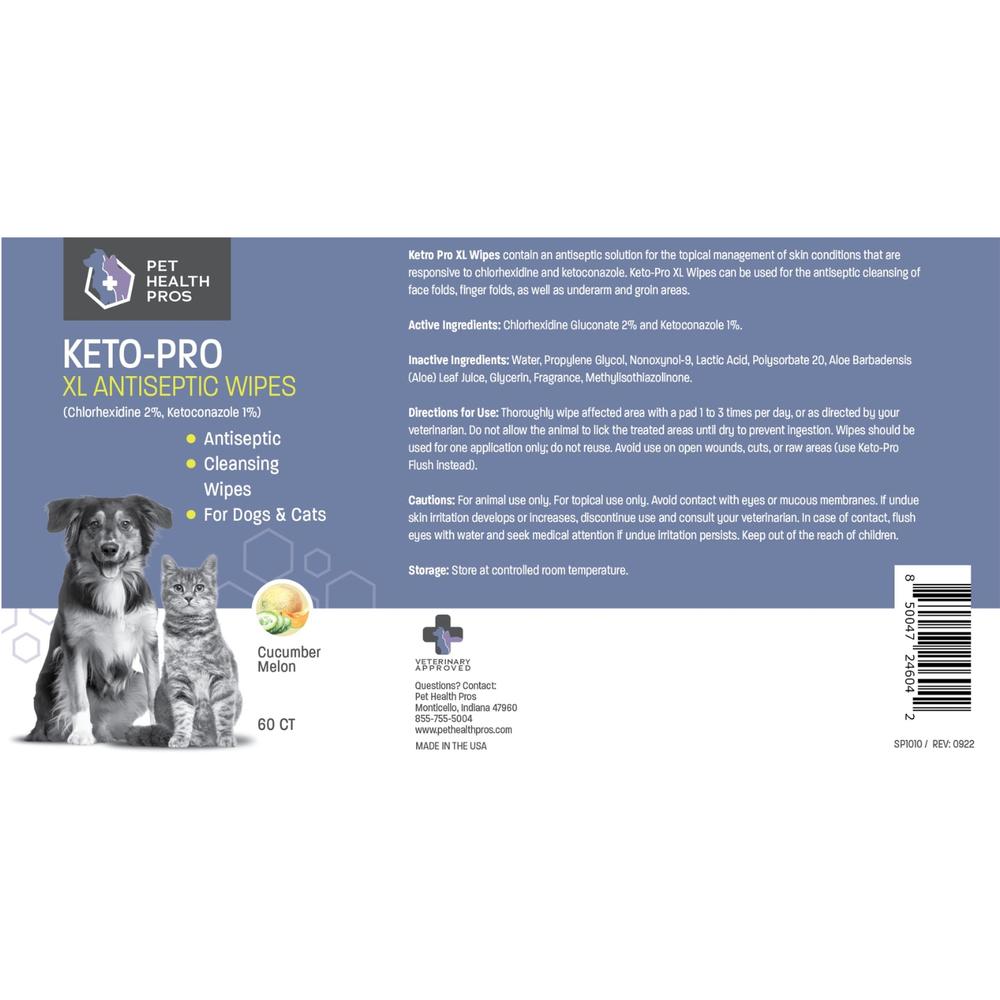 Pet Health Pros Purifying Wipes for Dogs and Cats; Soothing, Medicated, Fresh Scent; XL