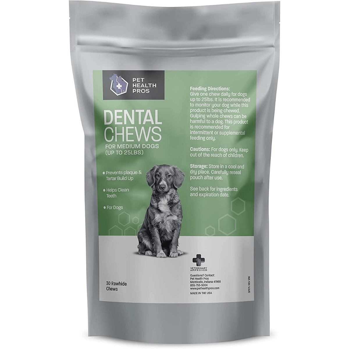 Pet Health Pros Dog Dental Chews for Dogs - Dog Teeth Cleaning Treat  - Medium, 30 Ct
