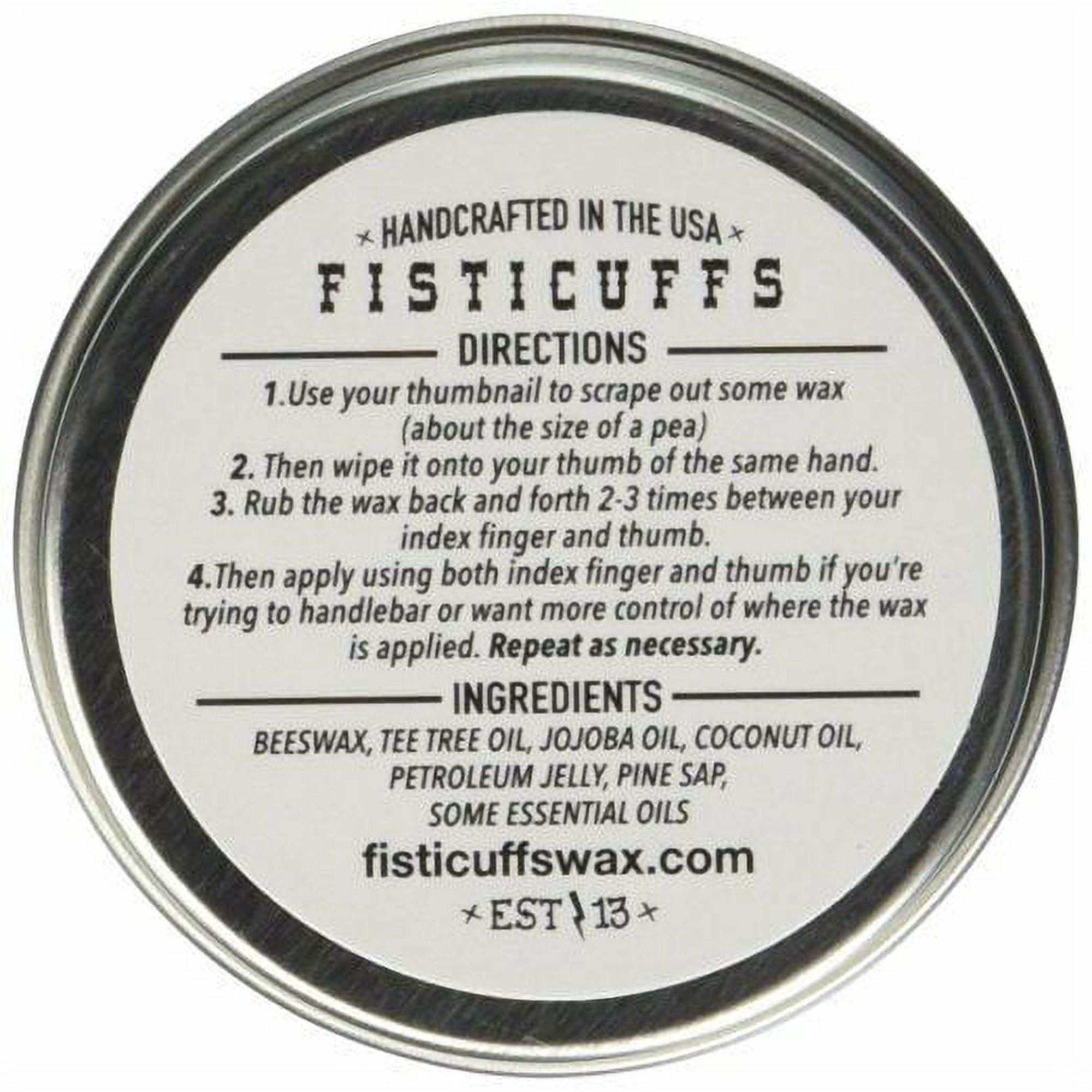 Fisticuffs LLC Fisticuffs Pine Cedarwood Scent Strong  Hold Mustache Wax 1oz Tin.