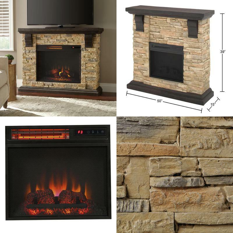 Home Decorators Collection Highland 50 In Faux Stone Mantel Electric Fireplace Faux Stone Mantel Electric Fireplace, Small Faux Stone Electric Fireplace