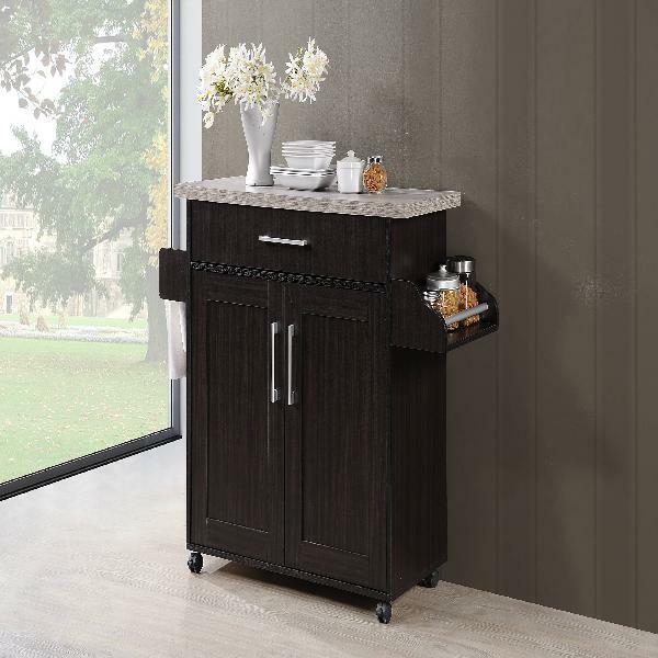 Hodedah Kitchen Cart With Spice Rack Plus Towel Holder Chocolate Grey Hodedah Kitchen Cart With Spice Rack, Hodedah Kitchen Island With Towel Rack