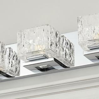 Home Decorators Collection Led Vanity Lighting 75 Watt 3 Light Clear Cube Glass Damp Rated Chrome