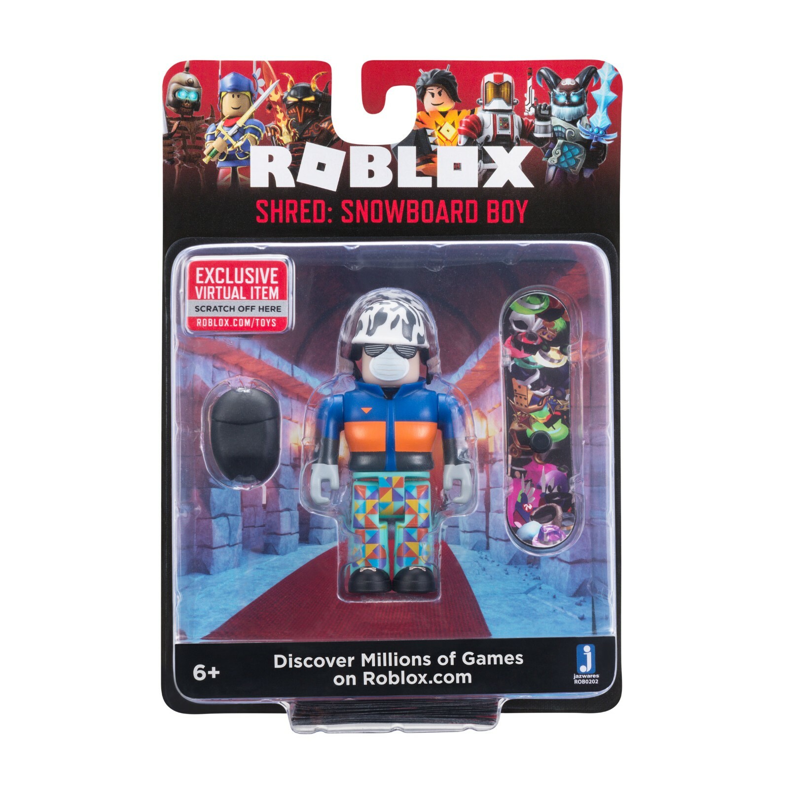 Shred Snowboard Boy Roblox Figure With Virtual Game Code