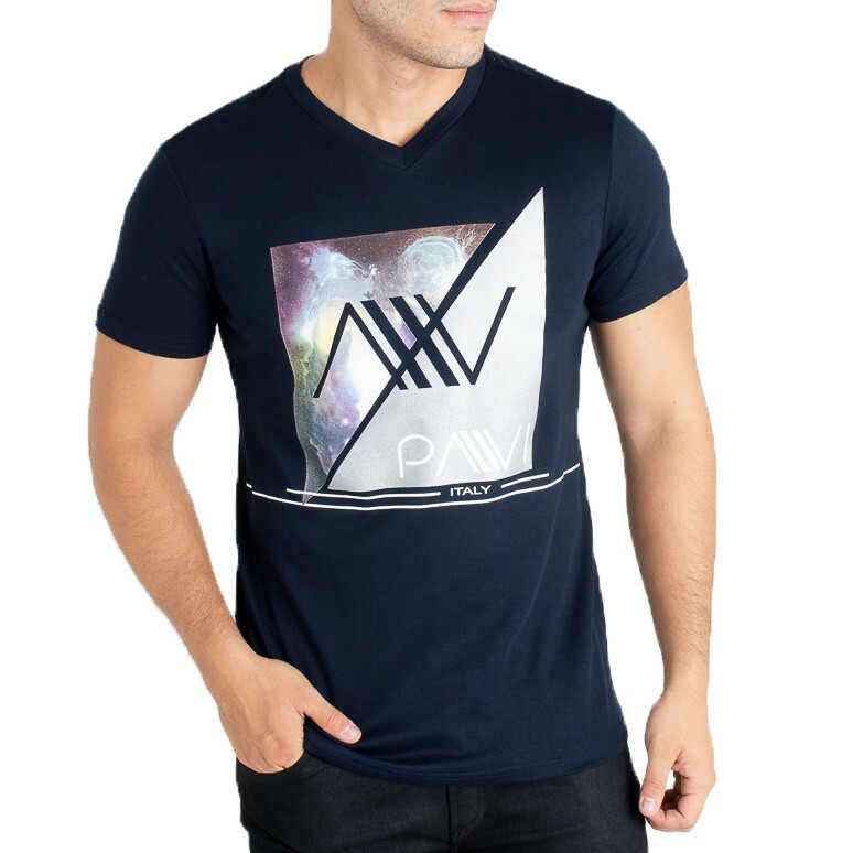 pavi italy Pavi Italy blue t-shirt 04-0178 for men