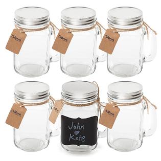California Home Goods Vintage Mason Jar Mugs with Chalkboard Labels for Weddings Party Favors ...