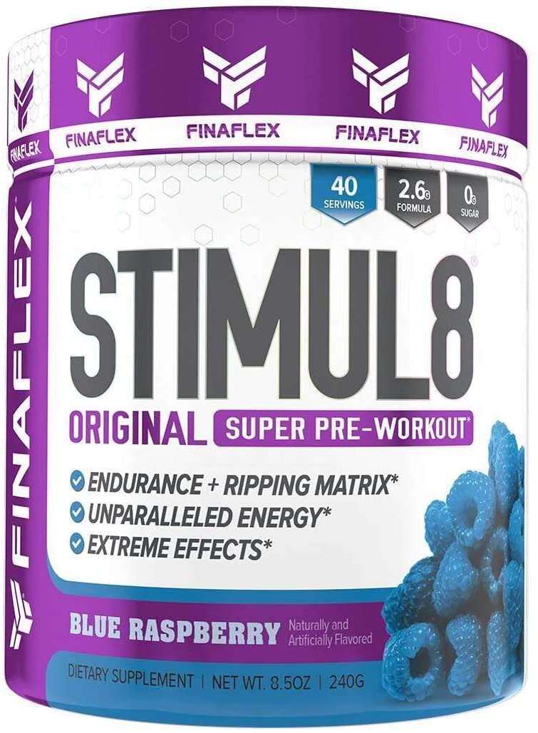 Finaflex Stimul8 By Finaflex Original Super Pre Workout Powder 40 Servings Blue Raspberry