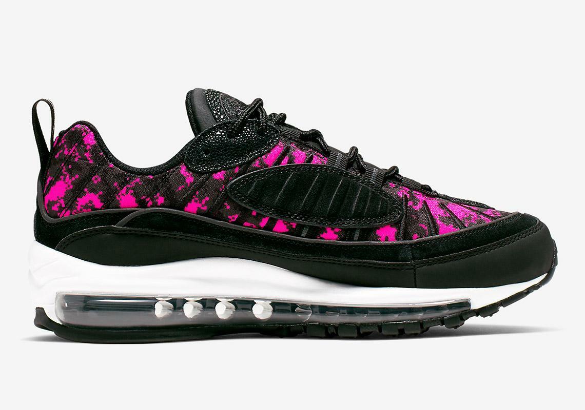Womens Nike Air Max 98 Premium Trainers Hyper Pink Black Ci2672 001 Womens Nike Air Max 98 Premium Trainers Hyper Pink Black Ci2672 001