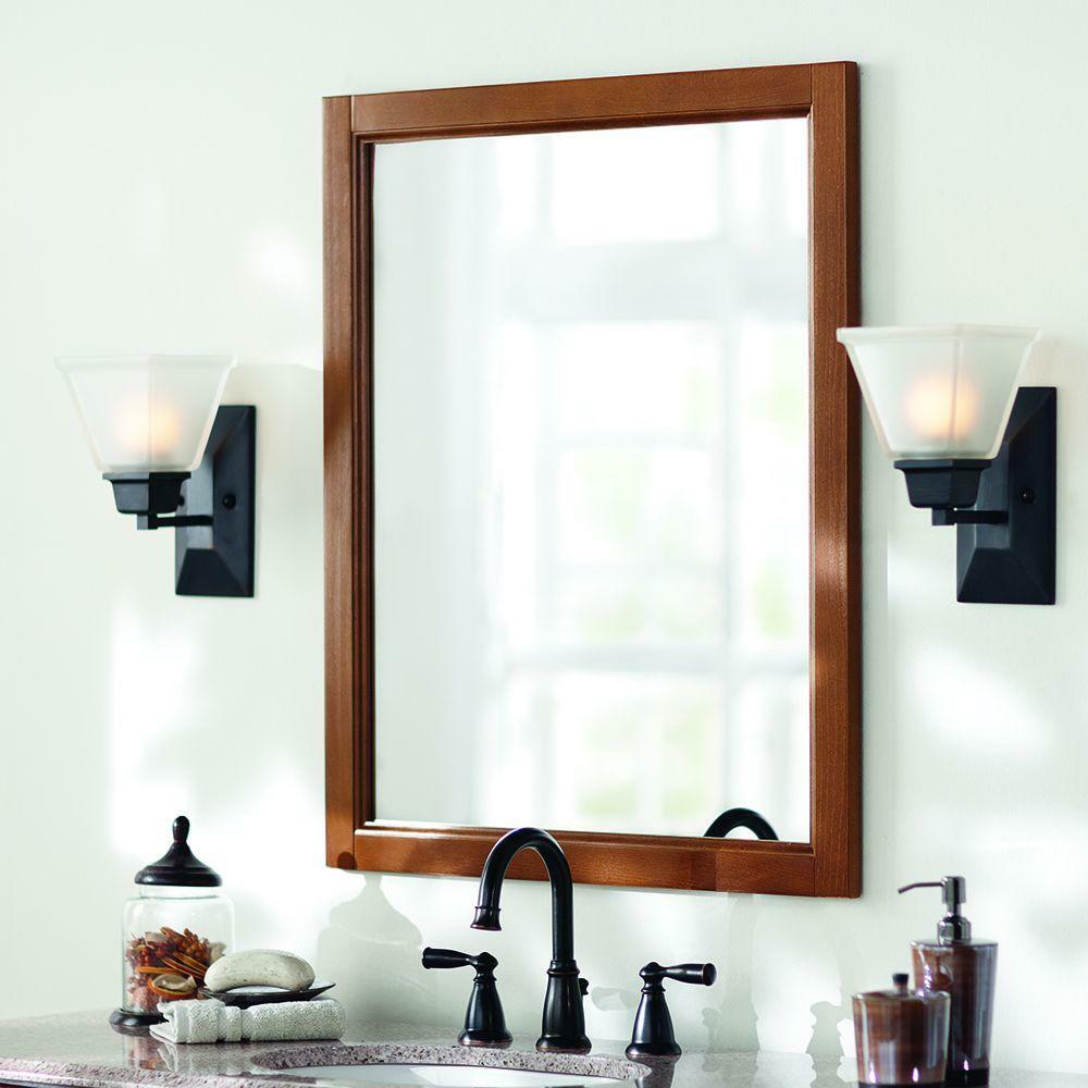 Home Decorators Collection Bathroom Vanity Mirror 26 In W X 31 In H Vertical Horizontal Framed Amber