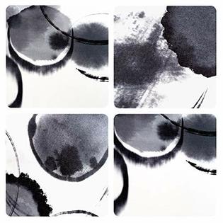 Yjyart Abstract Black And White Bubbles Wall Art 12 X16 X3p Black Bubbles 3p