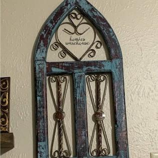 Rustic Window Pane Frame Wall Decor Barn Wood Metal Vintage