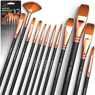 Benicci Professional Artist Paint Brush Set of 12 - Painting Brushes Kit for Kids, for Benicci Professional Artist Paint Brush Set of 12 - Painting Brushes Kit for Kids, for