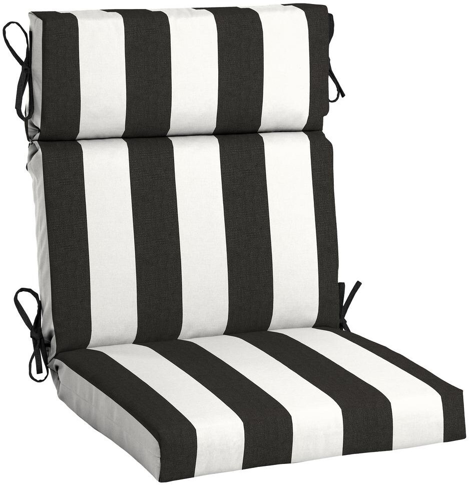 Home Decorators Collection Ah1u216b D9d1 Transitional High Back Outdoor Dining Chair Cushion Striped Patio Furniture New Home Decorators Collection Ah1u216b, Black And White Stripe Outdoor Dining Chair Cushion