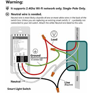 Treatlife Smart Light Switch Neutral Wire Needed 2 4ghz Wi