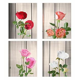 Amokr Canvas Rose Wall Art For Living Room Roses Decor Painting Multicolor White Red
