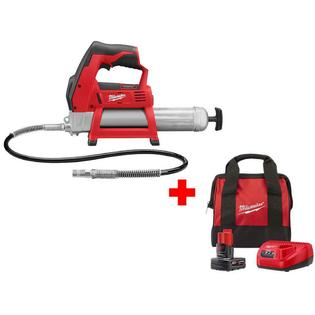 Milwaukee M12 12 Volt Lithium Ion Cordless Grease Kit With One 4 0 Ah Battery Charger