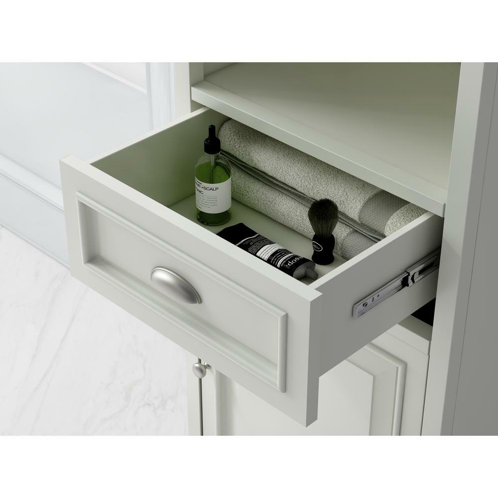 Home Decorators Collection Sadie Linen Cabinet Antique Light Cyan Bathroom Cabinet Storage Shelves Drawer