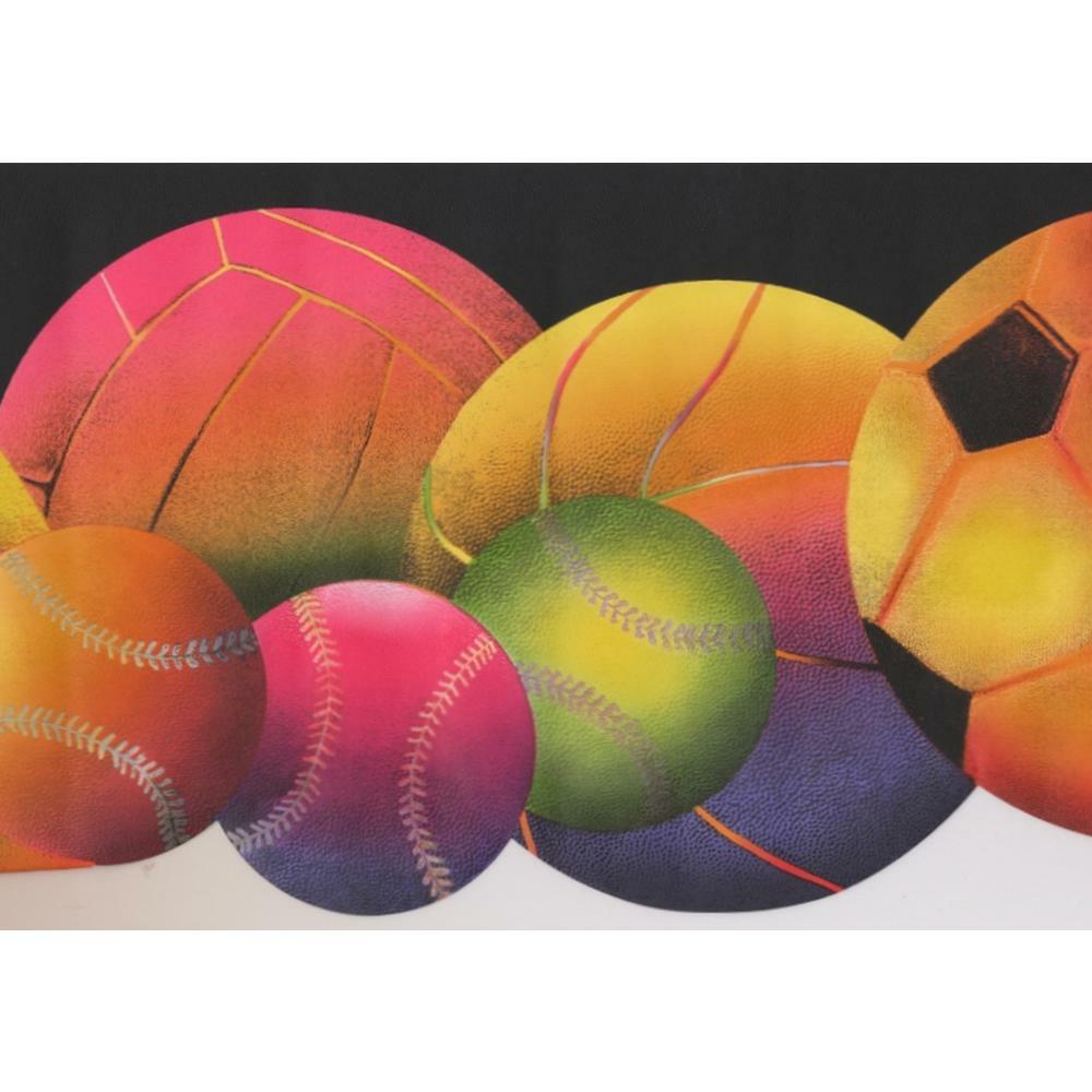 Retro Art Colorful Football Baseball Soccer Ball Black Modern Retro Art Colorful Football Baseball Soccer Ball Black Modern