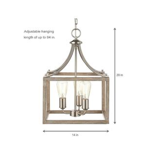 Home Decorators Collection Chandelier 14 In 3 Light Open Cage Ambient Light Direction Brushed Nickel