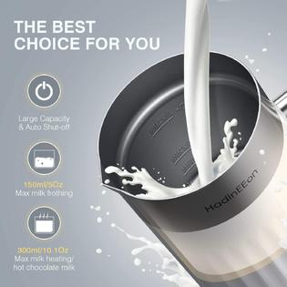 HadinEEon Milk Frother, 5 in 1 Electric Magnetic Frother and 300, White