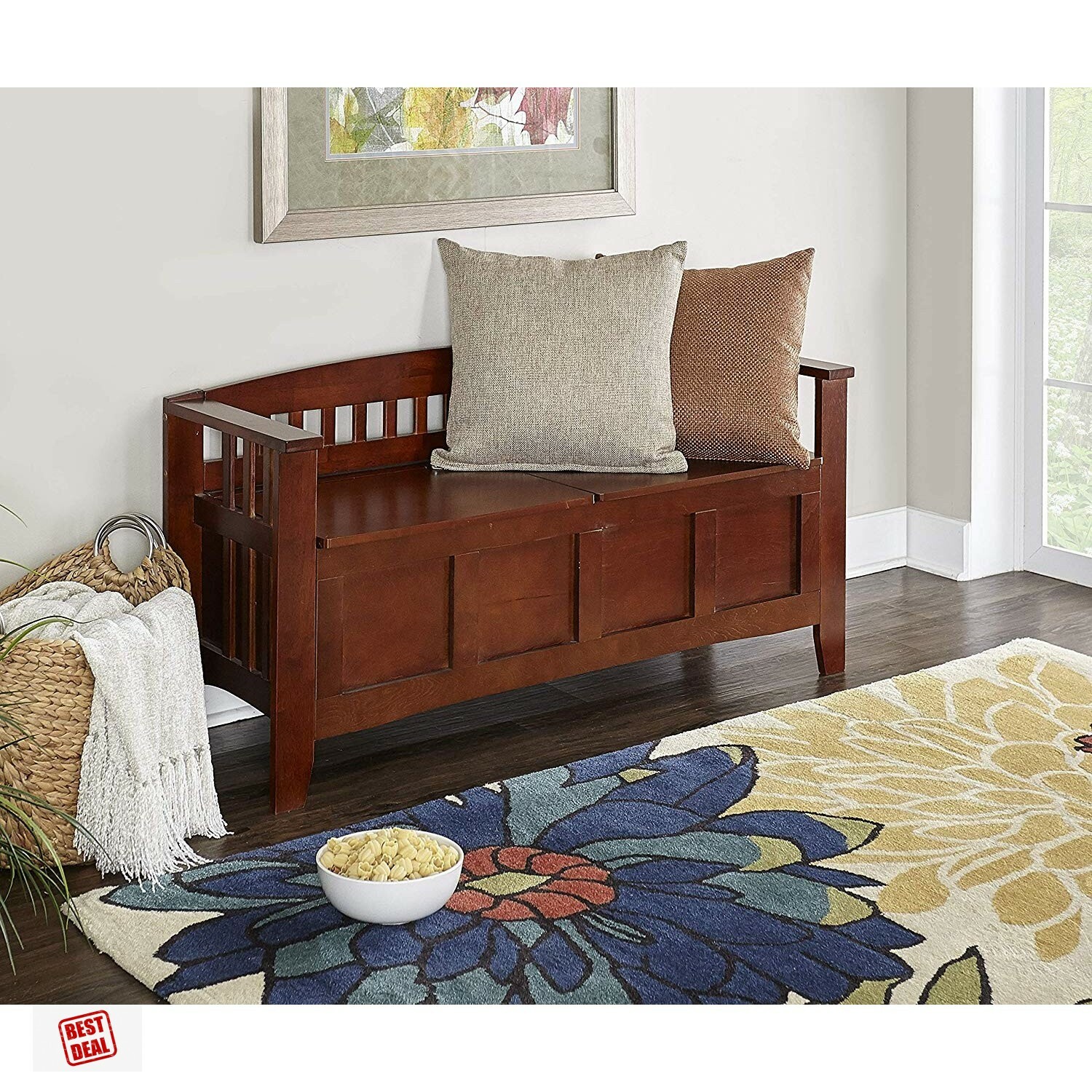 Linon Home Dcor Antique Entryway Wood Shoe Storage Bench With