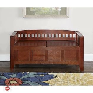 Linon Home Dcor Antique Entryway Wood Shoe Storage Bench With