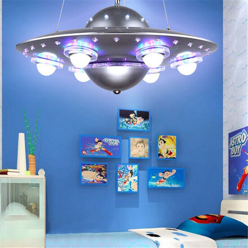 Baycheer Children S Spaceship Led Chandelier Pendant Light Modern Ufo Ceiling Spaceship Led Chandelier Pendant Light, Spaceship Light Shade