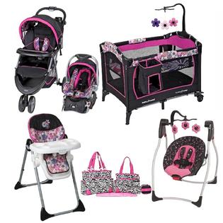 Baby Trend Combo Baby Stroller with Car Seat Playard Swing Diaper Bag High  Chair Travel Set