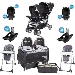 Baby Trend / evenflo Twins Boy Girl Combo Set Baby Stroller 2 Car Seats  Bases 2 Chairs Nursery Center