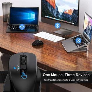 Vogek Bluetooth Mouse Wireless Computer Mouse 3 Levels Adjustable Dpi 2 4ghz Mice Ipad