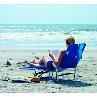Rio Gear Abpl18131 Portable Folding Beach Lounge Chair With Backpack Straps And Storage Pouch Blue
