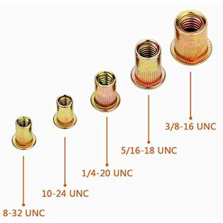 Lokman Rivet Nut 100 Pieces 1 4 unc Carbon Steel Flat Head Rivnut Threaded Insert Lokman Rivet Nut 100 Pieces 1 4 unc Carbon Steel Flat Head Rivnut Threaded Insert