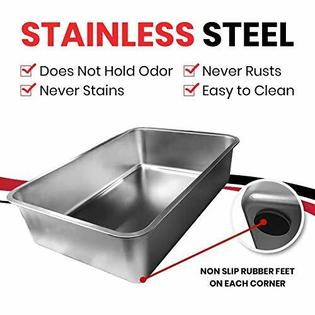 Iprimio Ultimate Stainless Steel Cat Xl Litter Box Never Absorbs 1 Pan Only