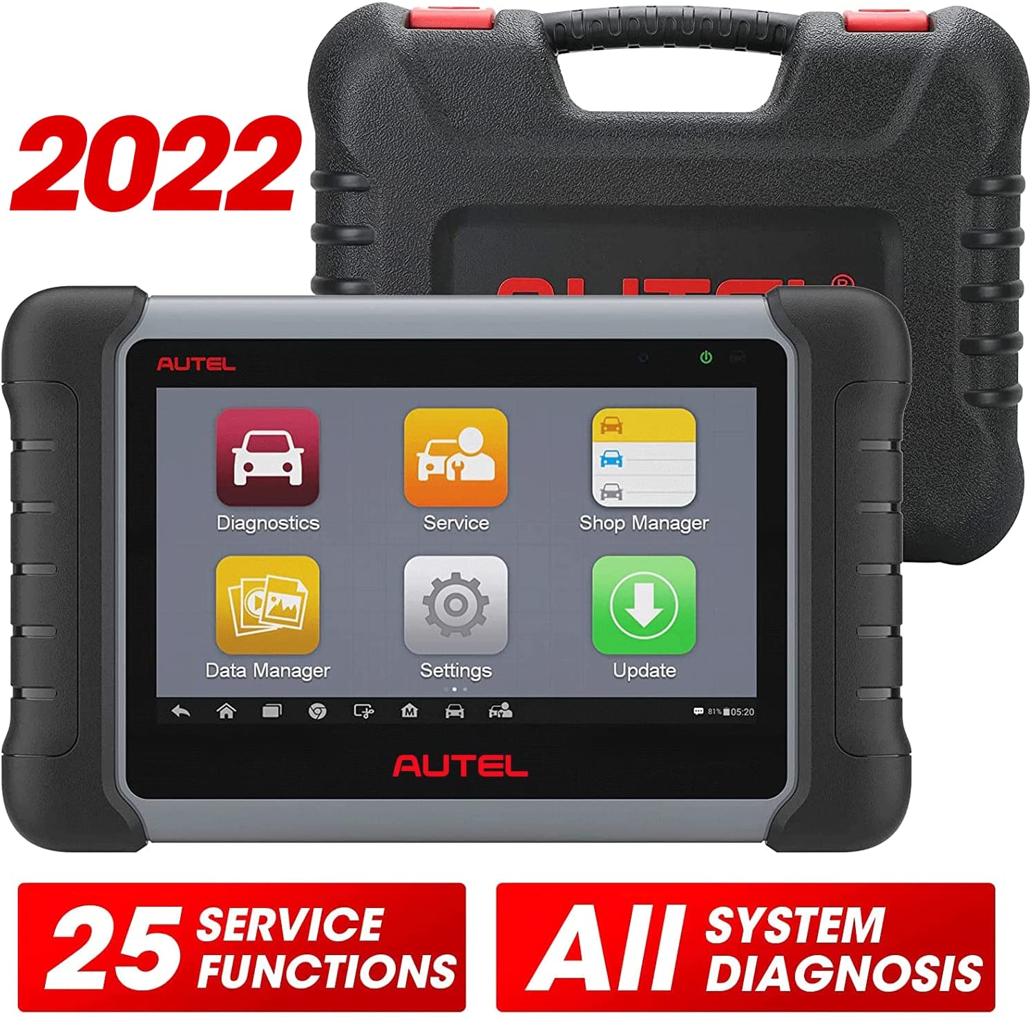 Autel OBD2 Scanner MK808 Car Diagnostic Scan Tool with All System Diagnosis, 25+ Maintenance Functions Services