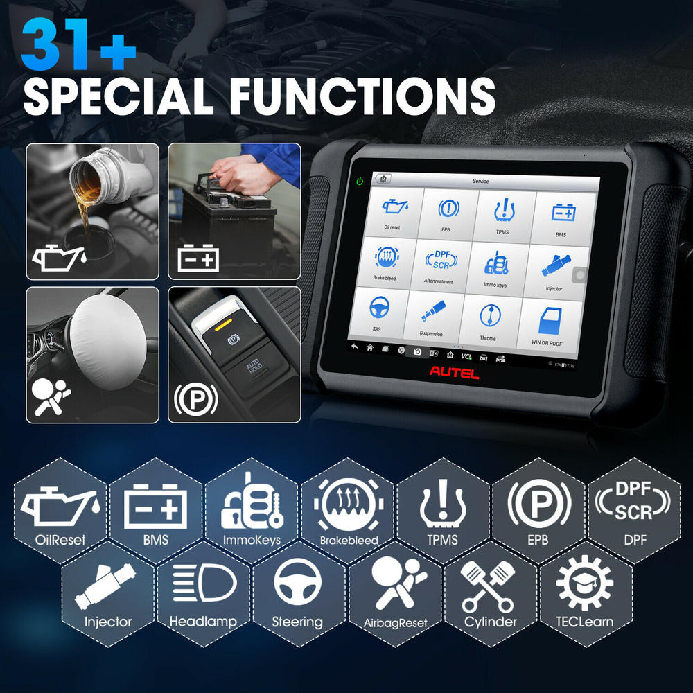 Autel Scanner Maxisys MS906BT Car Diagnostic Tool ECU Coding, Bi-Directional Control, 31 Services All Systems Diagnosis
