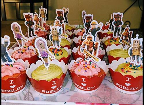 Phoenix Party 40 Liners Cupcake Toppers For Roblox Birthday Party