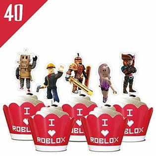 Phoenix Party 40 Liners Cupcake Toppers For Roblox Birthday Party