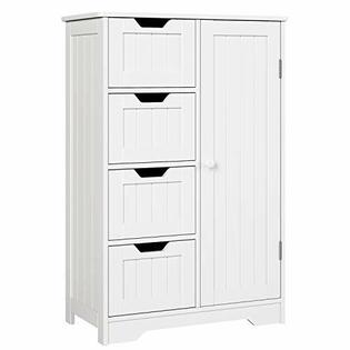 Homfa Homfa Bathroom Floor Cabinet Wooden Side Storage