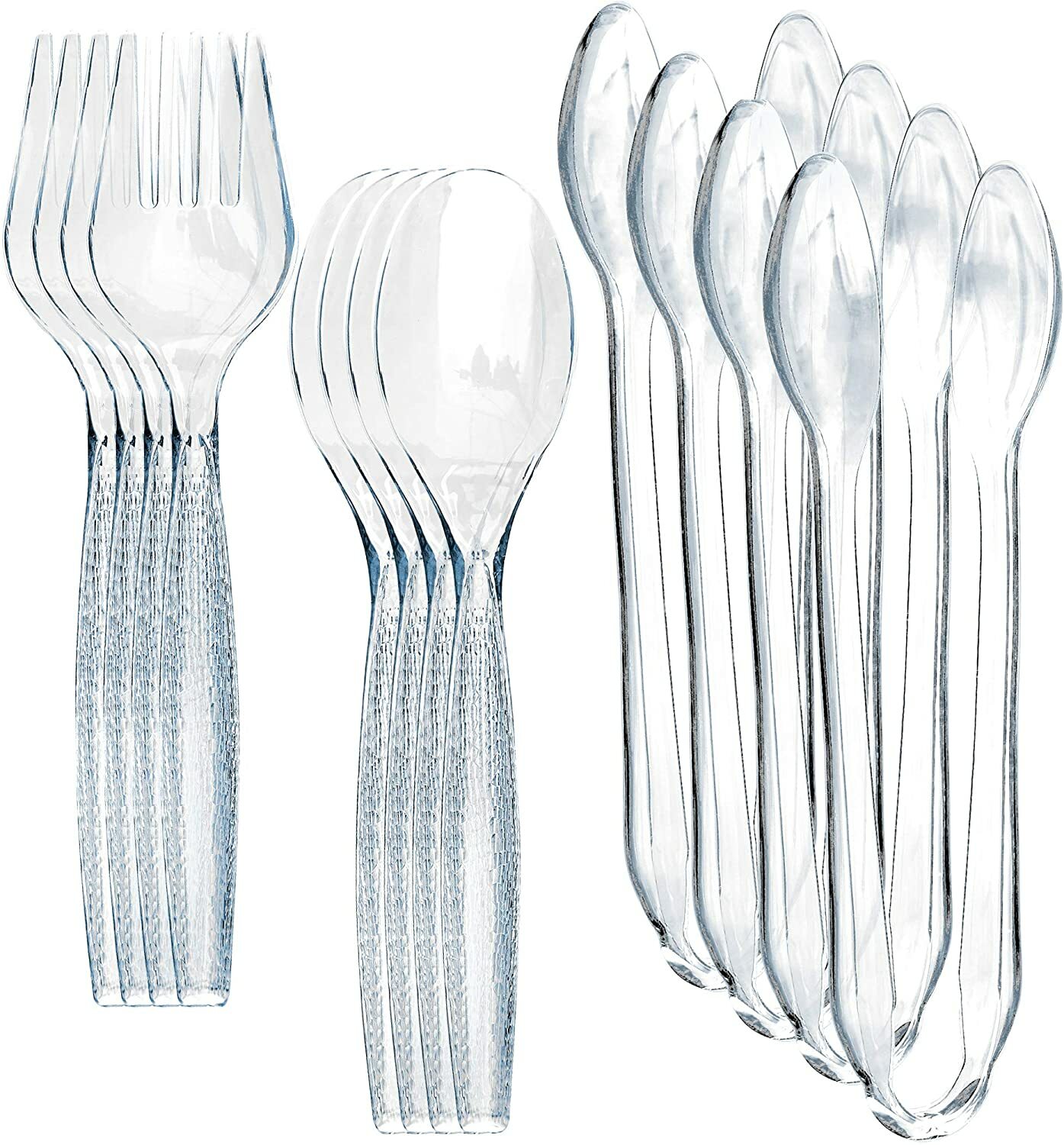 Prestee 12 Piece Plastic Serving Utensils Set Clear Disposable Serving Utensils