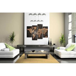 Unbrand World Map Black Wall Art Painting Print Canvas Home Modern Office Decor Framed