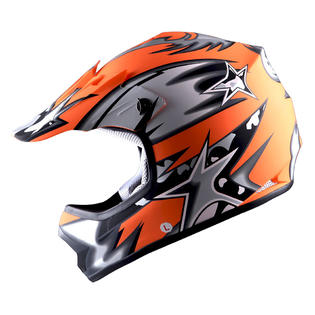 Wow Youth Kids Motocross Helmet Bmx Mx Atv Dirt Bike Star Matt Black