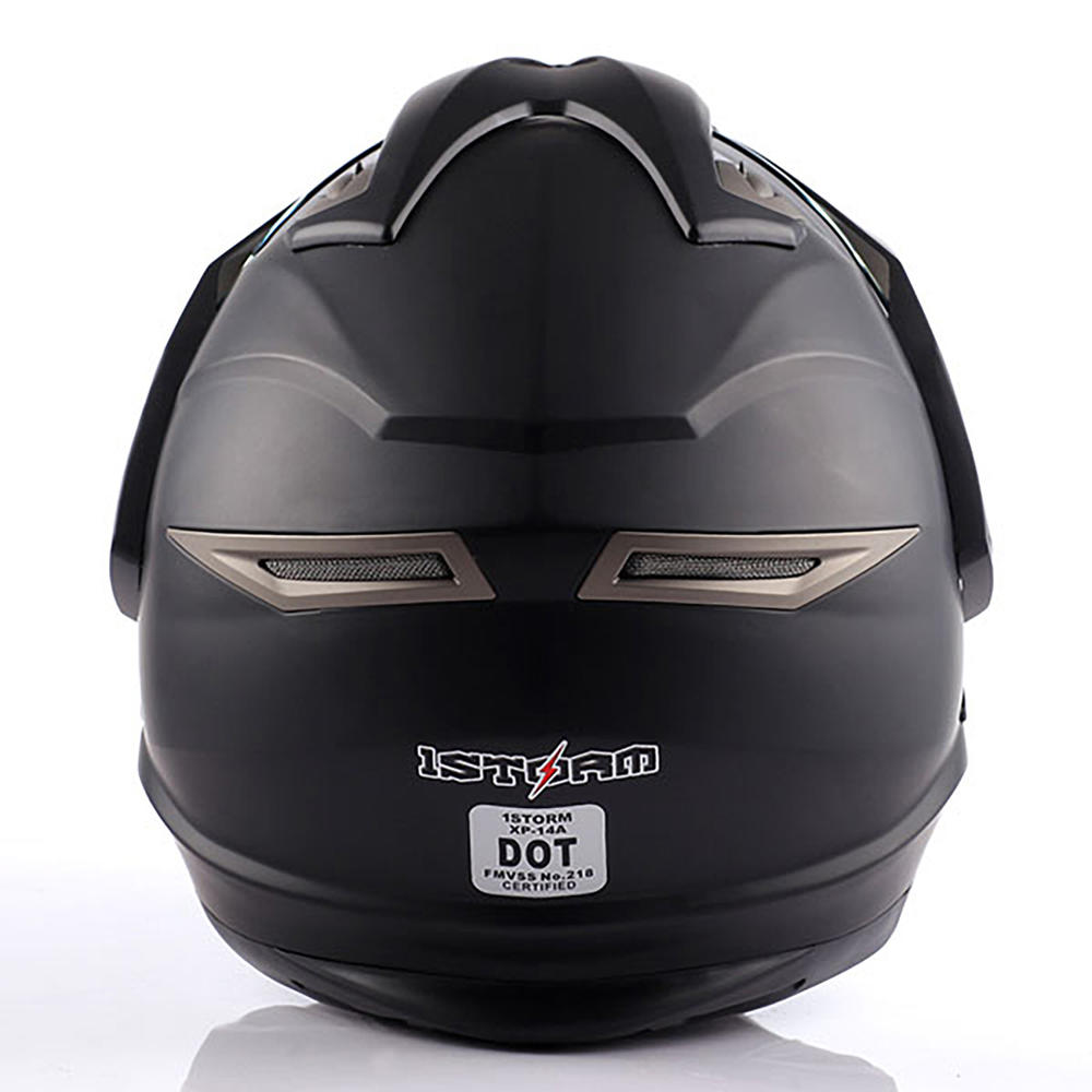 1Storm Dual Sport Helmet Motorcycle Full Face Motocross Off Road Bike Matt Black HGXP14A