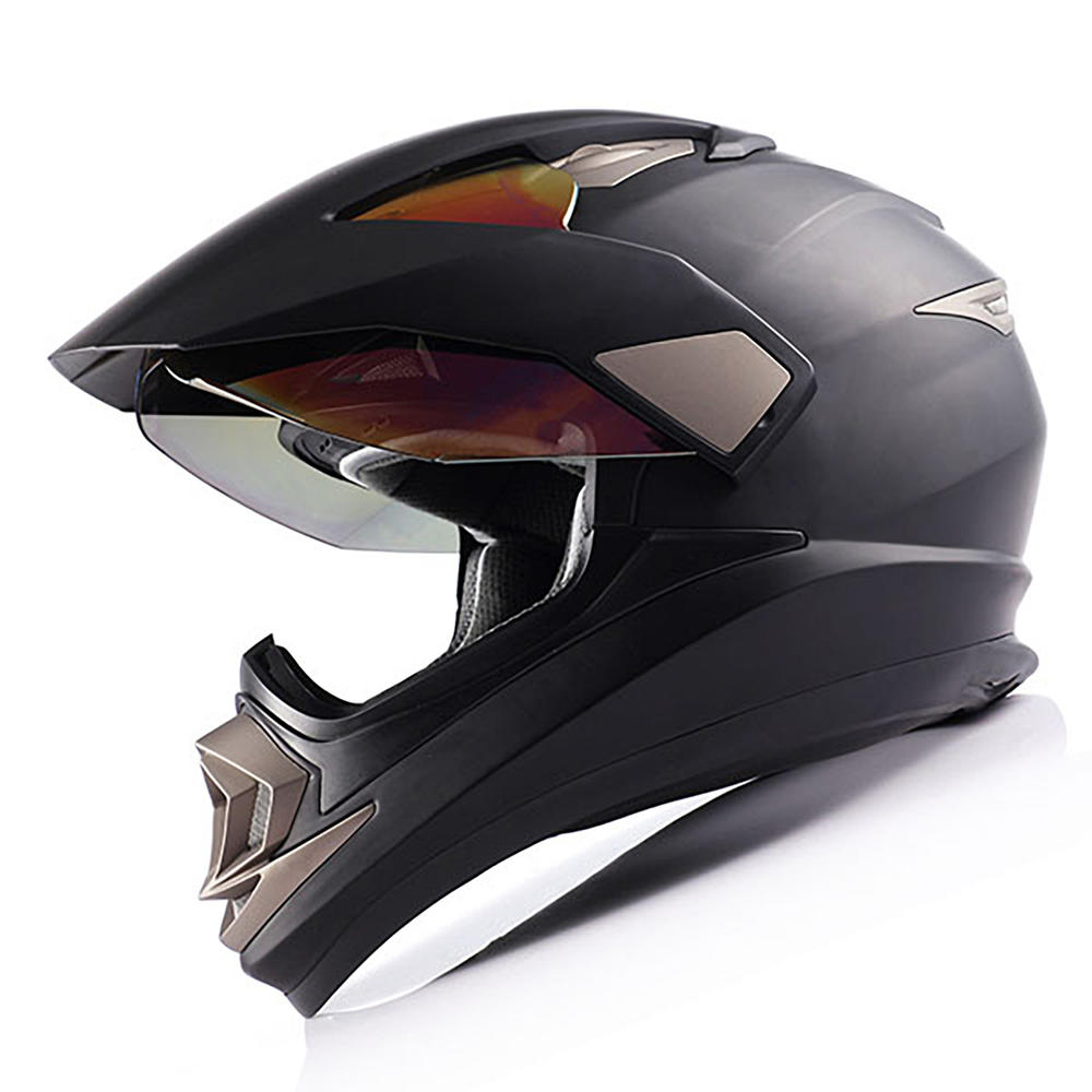 1Storm Dual Sport Helmet Motorcycle Full Face Motocross Off Road Bike Matt Black HGXP14A