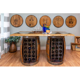 Rustic Home Wall Art Bar Decor Buffalo Trace Kentucky Bourbon Whiskey Barrel Lid Wood Wall Art