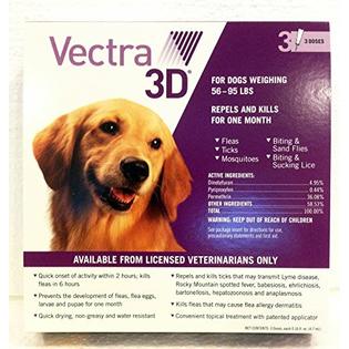 Vectra 3d Vectra 3d Purple For Dogs 56 95 Lbs 3 Doses