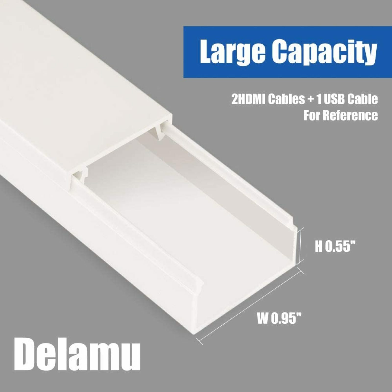 Delamu Cc01 Paintable Cord Cover Cable Management System
