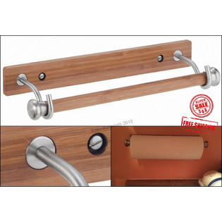 Interdesign Paper Towel Holder Wall Decorative Vintage Wooden Bamboo Toilet Bathroom Home